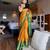 Gold blended cotton woven zari work saree with blouse