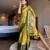 Light green blended cotton woven zari work saree with blouse