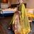 Light green blended cotton woven zari work saree with blouse