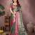 Dark green silk blend woven zari work saree with blouse