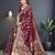 Wine Satin Silk Saree with Gold Zari & Thread Work, Rich Pallu, Woven Border, Running Blouse Piece