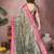 Dark green silk blend woven zari work saree with blouse