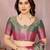 Dark green silk blend woven zari work saree with blouse