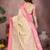 Beige silk blend woven zari work saree with blouse
