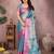 Light blue silk blend woven zari work saree with blouse