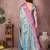 Light blue silk blend woven zari work saree with blouse
