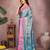 Light blue silk blend woven zari work saree with blouse