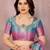 Light blue silk blend woven zari work saree with blouse