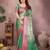 Green silk blend woven zari work saree with blouse