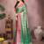 Green silk blend woven zari work saree with blouse