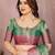 Green silk blend woven zari work saree with blouse