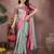 Light blue silk blend woven zari work saree with blouse