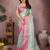 Light blue silk blend woven zari work saree with blouse