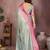 Light blue silk blend woven zari work saree with blouse