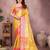 Yellow silk blend woven zari work saree with blouse