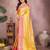 Yellow silk blend woven zari work saree with blouse
