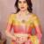 Yellow silk blend woven zari work saree with blouse