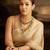 Beige tissue woven zari work saree with blouse
