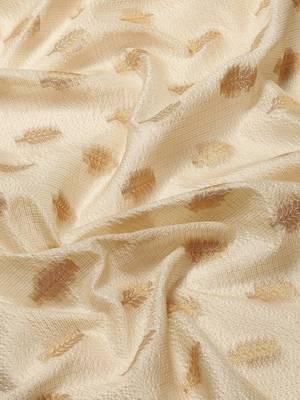 Cream gold tissue woven zari work saree with blouse 3