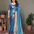 Light blue pure silk woven zari work saree with blouse