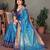 Light blue pure silk woven zari work saree with blouse