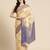 Cream dark blue tissue woven zari work saree with blouse