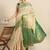 Green beige tissue woven zari work saree with blouse