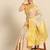 Yellow beige tissue woven zari work saree with blouse