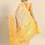 Yellow beige tissue woven zari work saree with blouse