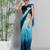 Light blue georgette woven zari work saree with blouse