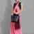 Pink georgette woven zari work saree with blouse