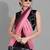 Pink georgette woven zari work saree with blouse