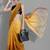 Mustard georgette woven zari work saree with blouse