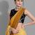 Mustard georgette woven zari work saree with blouse