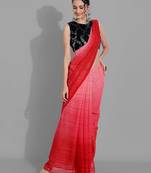 Pink georgette woven zari work saree with blouse