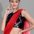 Pink georgette woven zari work saree with blouse