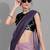 Purple georgette woven zari work saree with blouse