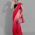 Red georgette woven zari work saree with blouse