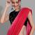 Red georgette woven zari work saree with blouse