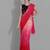 Red georgette woven zari work saree with blouse