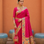 Rani Pink Color zari weawing Work Silk Saree