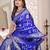 Cobalt Blue Satin Silk Saree with Heavy Zari Weaving, Rich Pallu & Running Blouse Piece