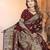 Maroon Satin Silk Saree with Rich Zari Brocade Weaving, Heavy Border & Traditional Pallu 