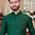  men's bottle greenmirror work - silk kurta