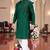  men's bottle greenmirror work - silk kurta