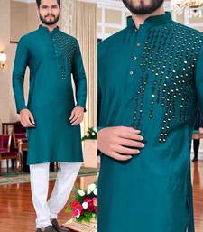  men's mirror work - silk kurta