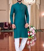  men's mirror work - silk kurta