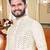  men's whitemirror work - silk kurta