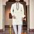  black &white  embroidery men's silk kurta 