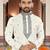  black &white  embroidery men's silk kurta 